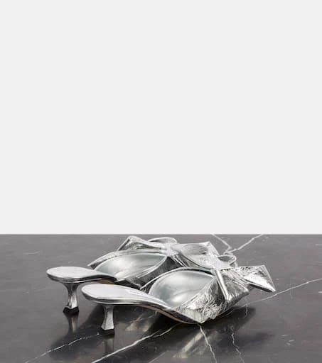 Jimmy Choo Staz 50 metallic leather mules 2