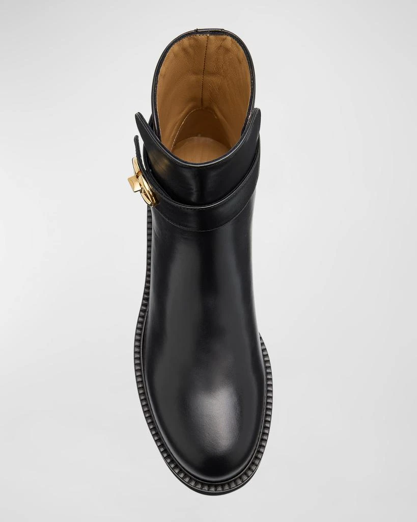 Valentino VLogo Leather Buckle Ankle Booties 5