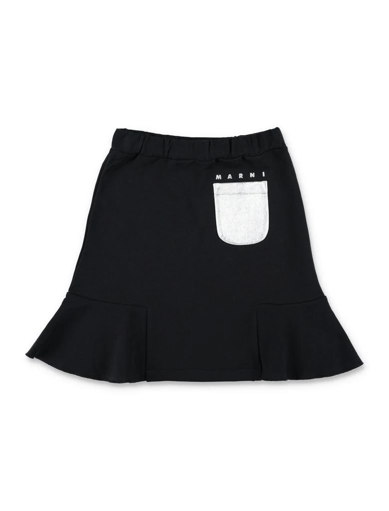 Marni Marni Kids Logo-Printed Elasticated Waistband Flared Skirt 1