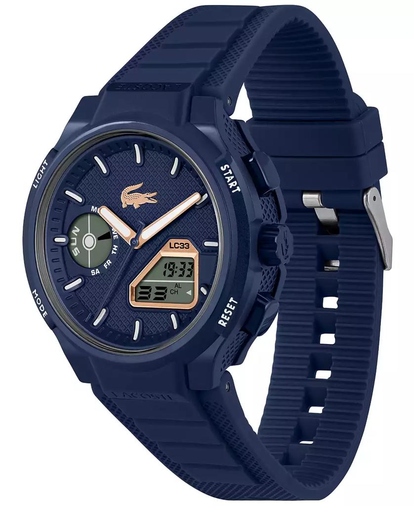 Lacoste Men's LC33 Midnight Navy Silicone Strap Watch, 44.8mm