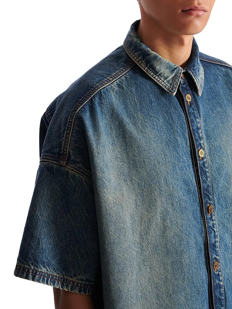 Balmain Denim Short-Sleeve Shirt 6