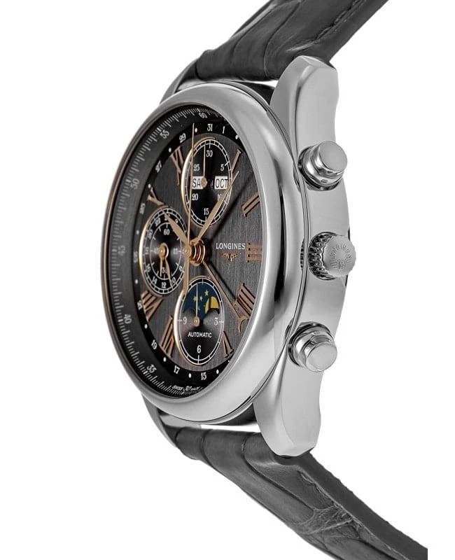 Longines Longines Master Collection Moonphase Chronograph Grey Dial Leather Strap Men's Watch L2.773.4.61.2 3