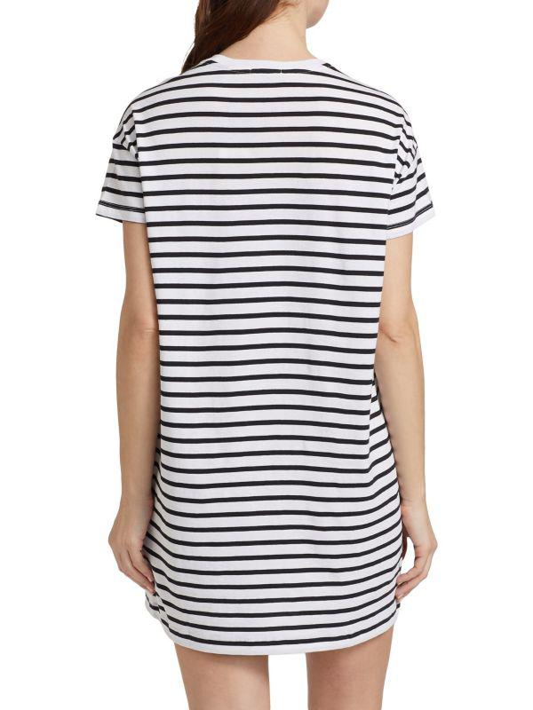 ATM Anthony Thomas Melillo Stripe Cotton T-Shirt Dress