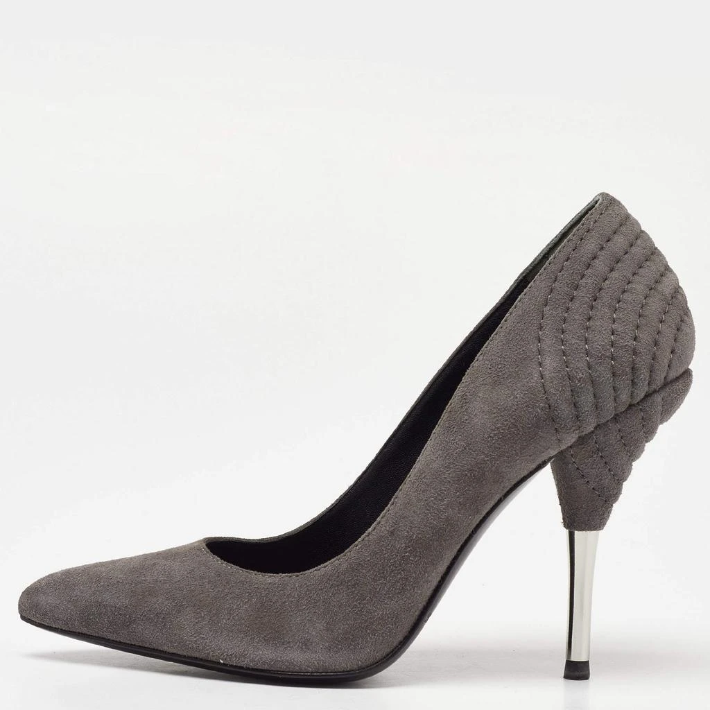 PIERRE BALMAIN Pierre Balmain Grey Suede Pointed Toe Pumps Size 35 1