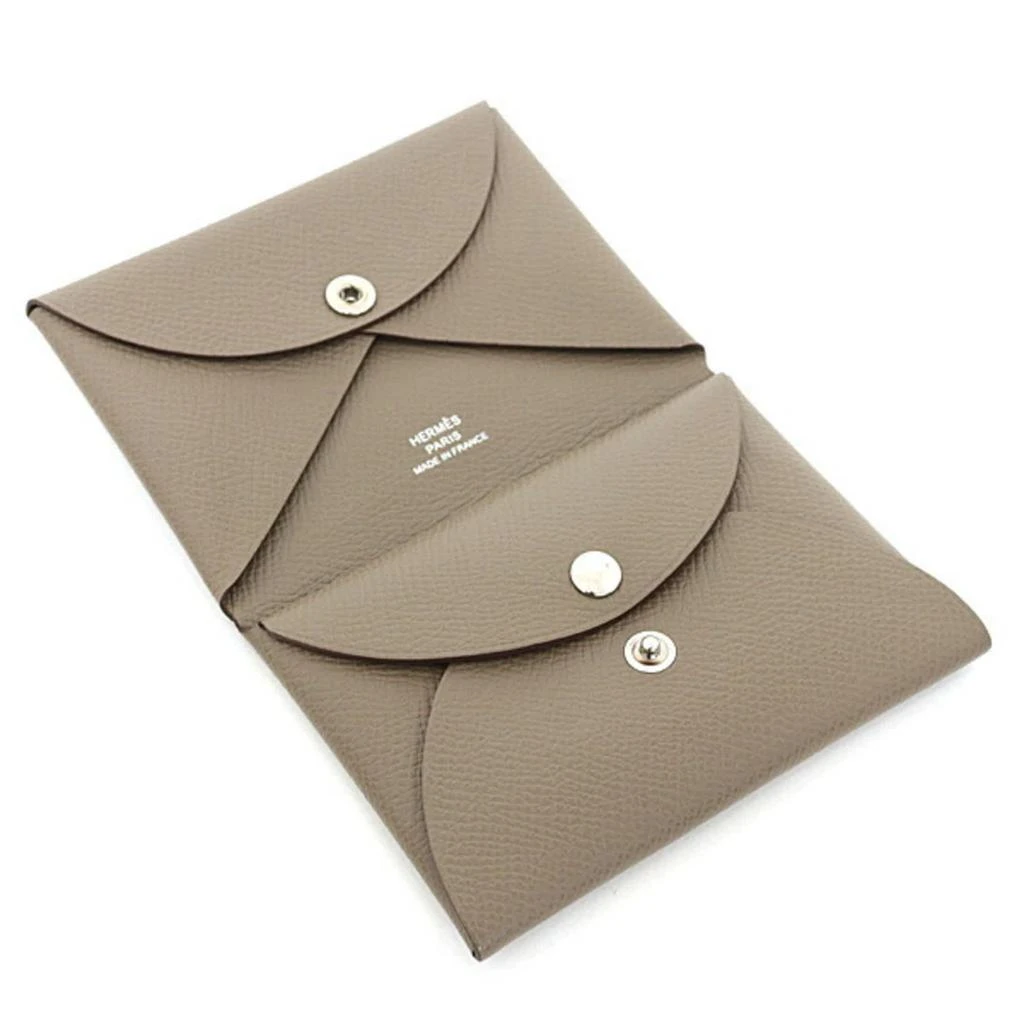 Hermes Etoupe Epsom Leather Coin Purse/Coin Case (Pre-Owned) 2