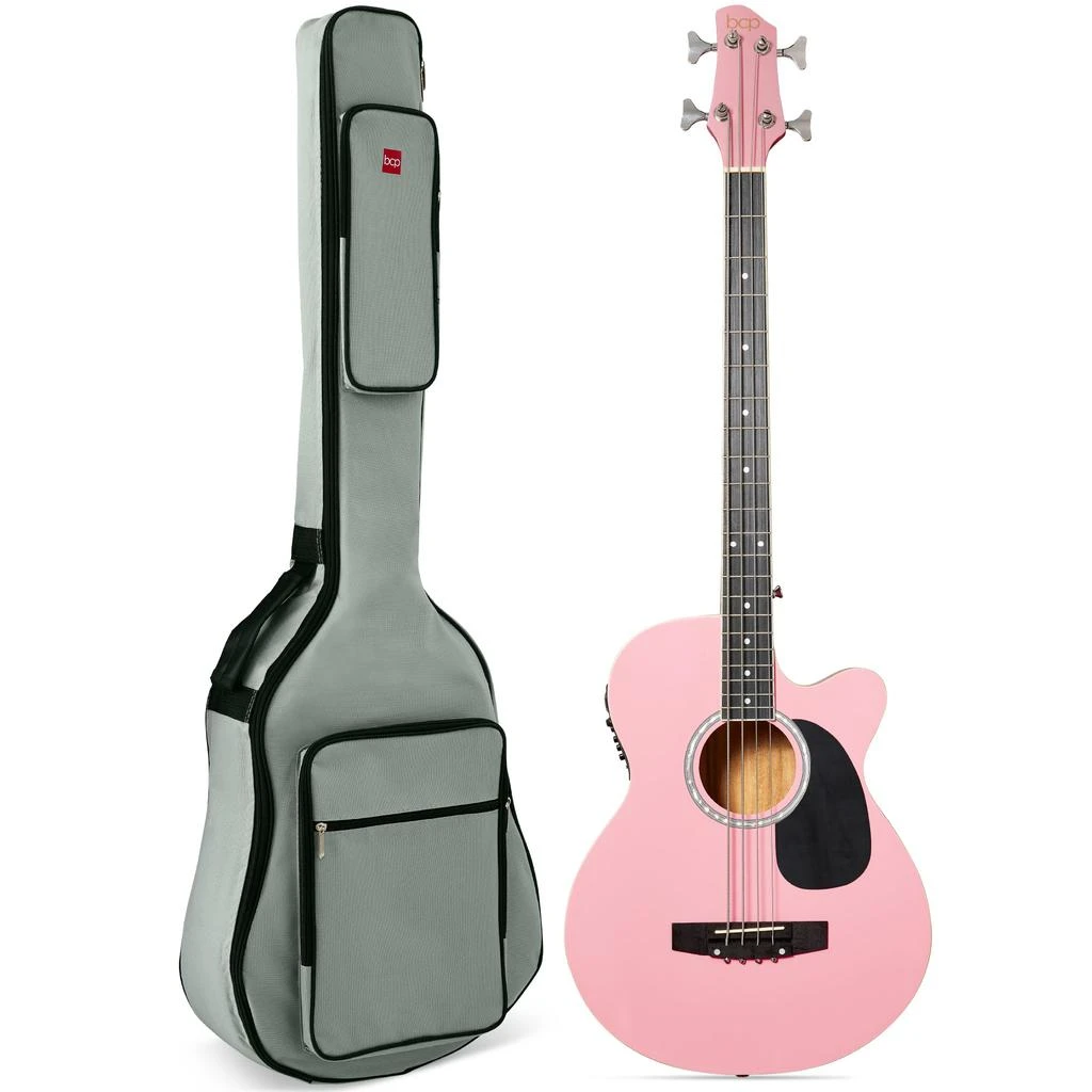 Best Choice Products 22-Fret Full Size Acoustic Electric Bass Guitar w/ 4-Band Equalizer, Truss Rod 9