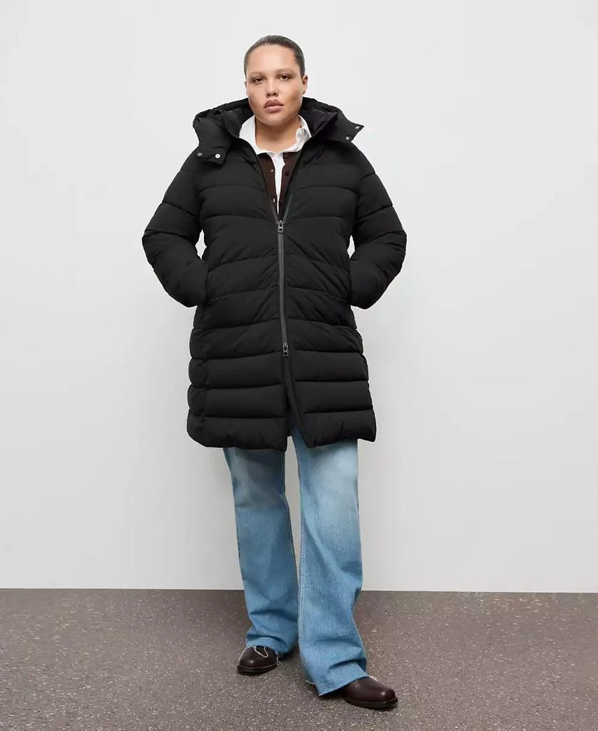 Mango Women
s Hood Midi Quilted Anorak Coat 5