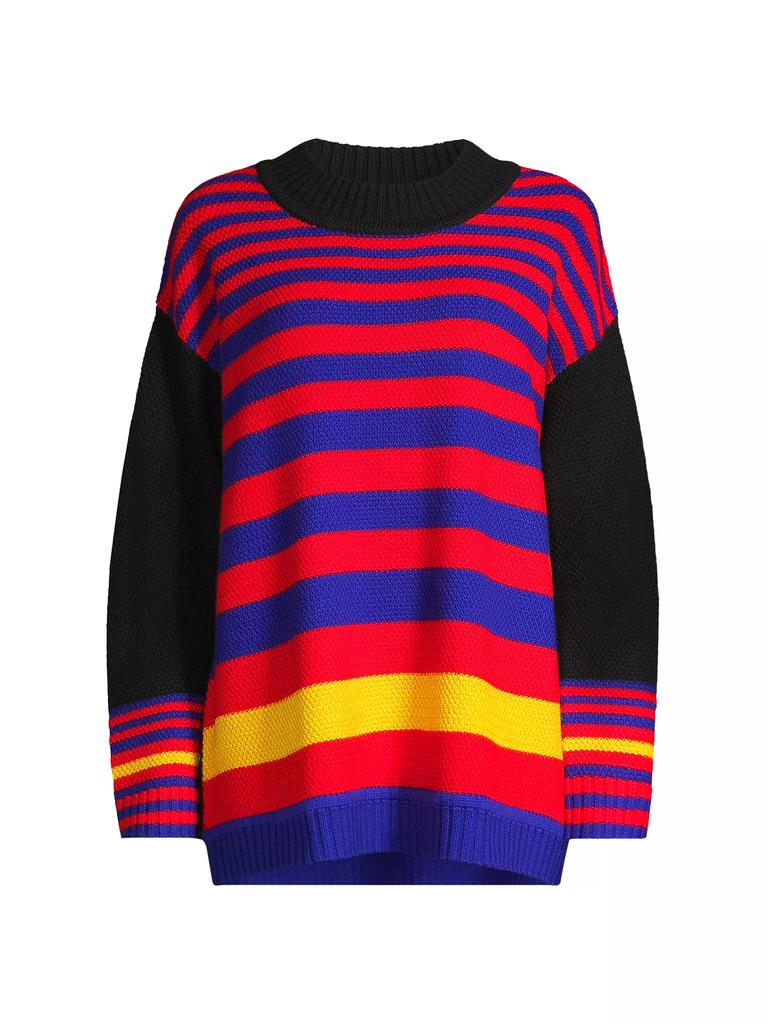 Victor Glemaud Striped Mock Turtleneck Sweater