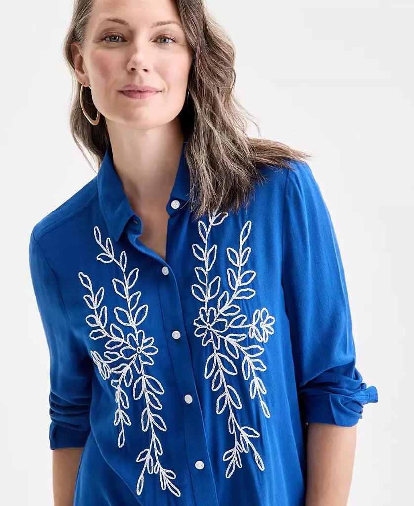 Style & Co Women's Embroidered Perfect Shirt, Exclusively at Macy's 3