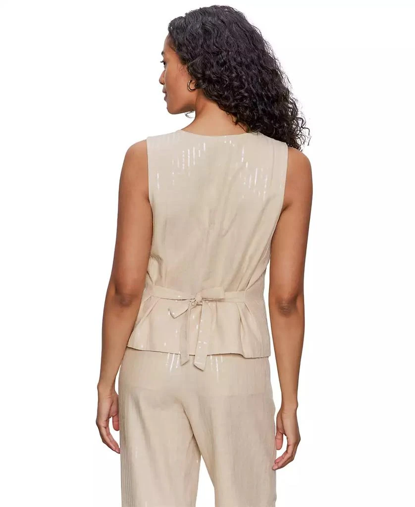 Sanctuary Women's Sequin Stripe Button-Front Vest 5