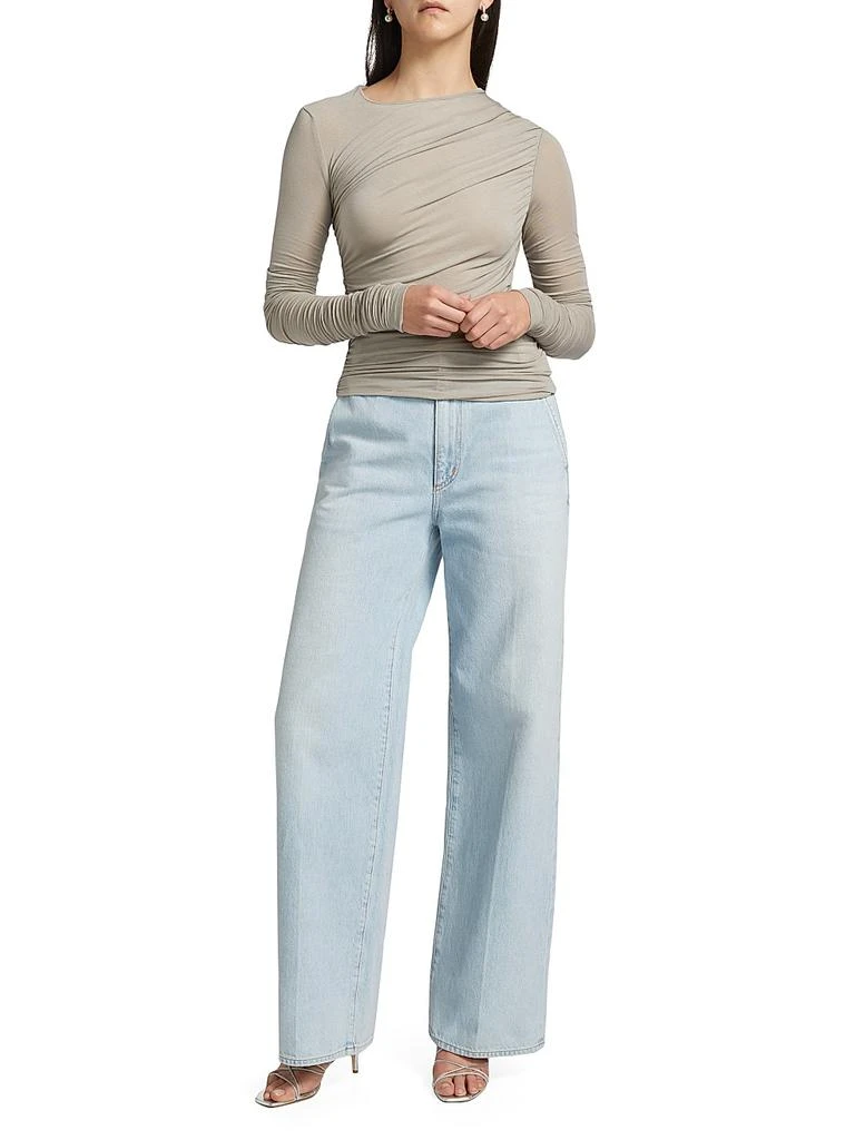 AGOLDE Tania Ruched Long-Sleeve Shirt 2