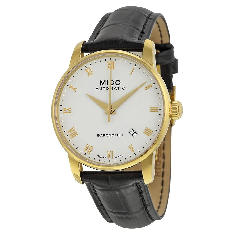 MIDO Baroncelli II Automatic White Dial Black Leather Men
s Watch M86003264