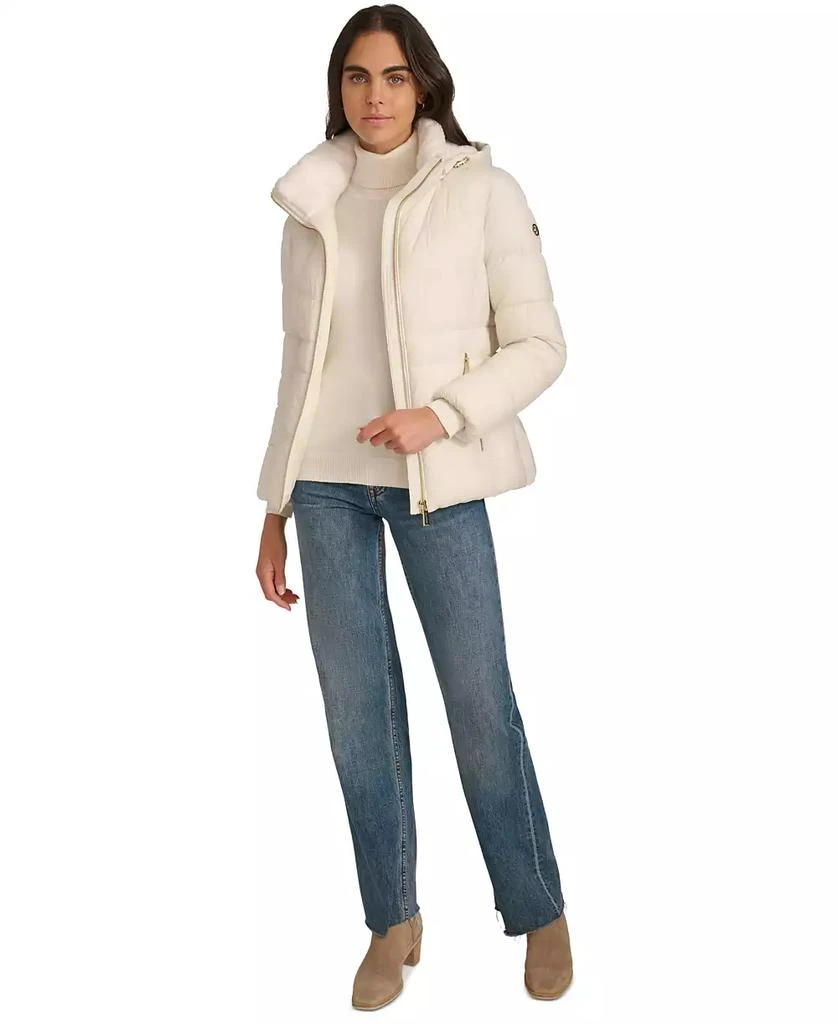 Calvin Klein Petite Faux-Fur-Lined Hooded Puffer Coat 6