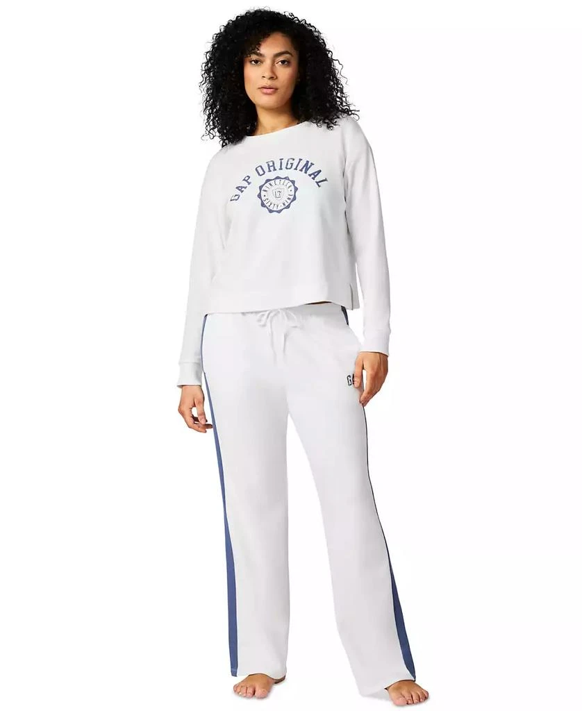 GAP Women's French Terry Crewneck Logo Pajama Top - Exclusively at Macy's 5