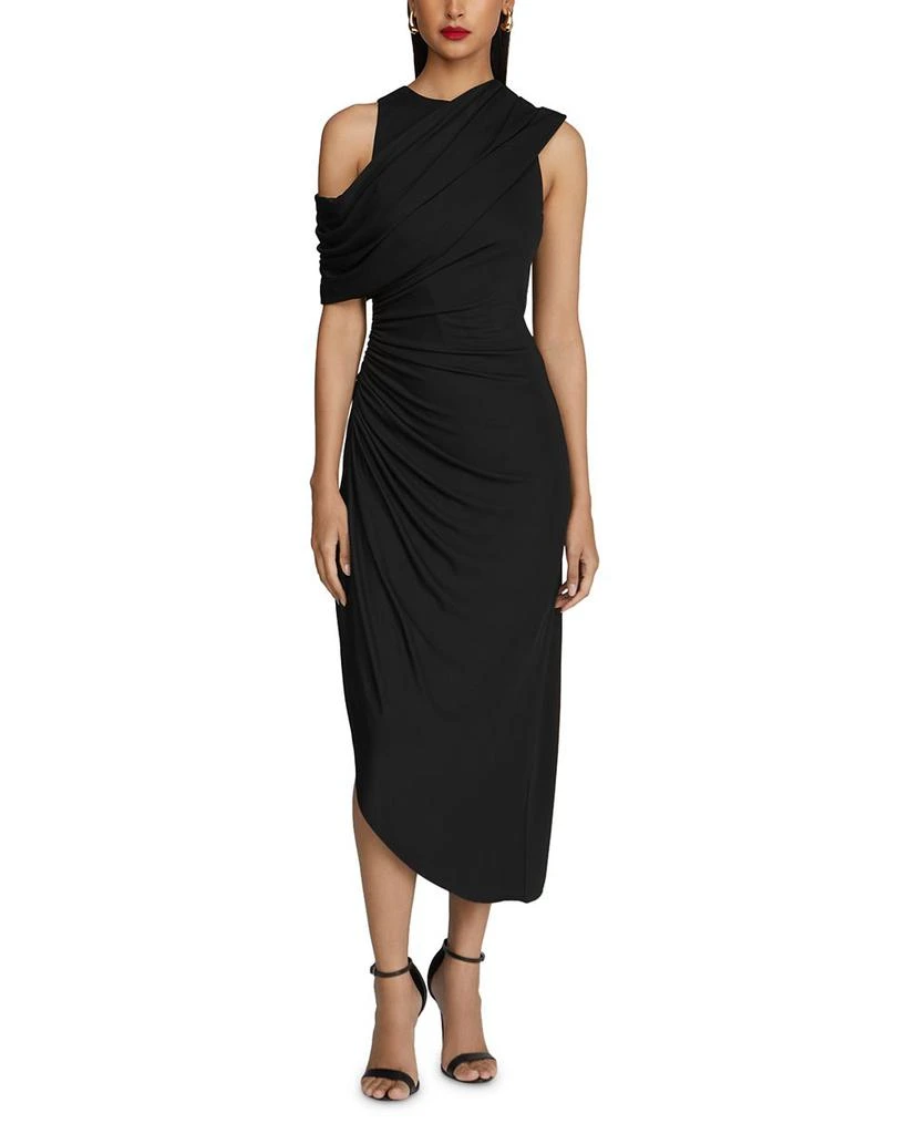Halston Women's Gabrielle Matte Jersey Midi Dress - Black - Size 2