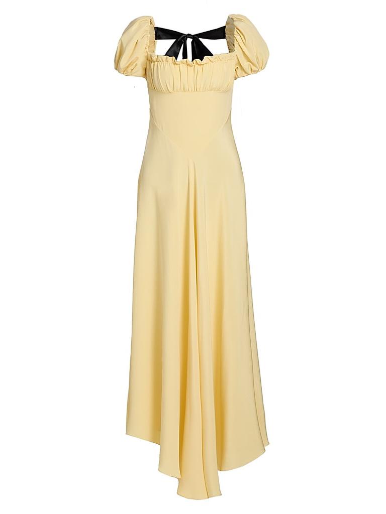 Rodarte Silk Back Bow Midi-Dress