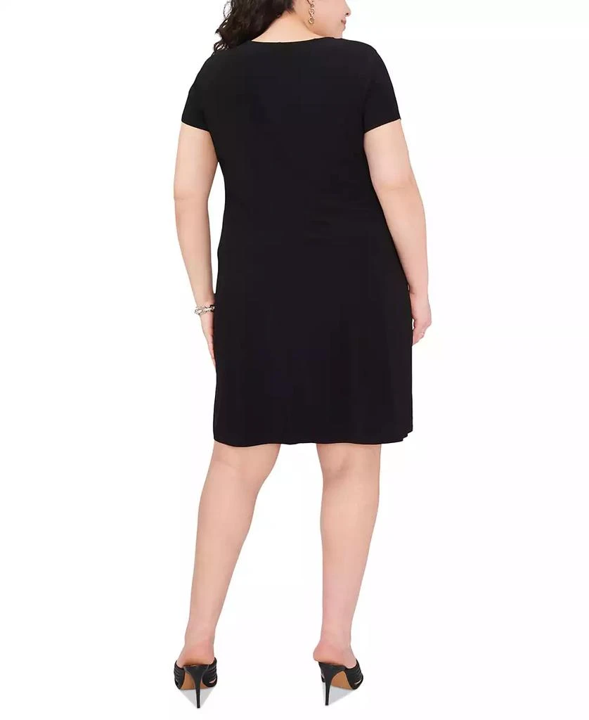 MSK Plus Size Scoop-Neck Grommet-Trim Swing Dress 2