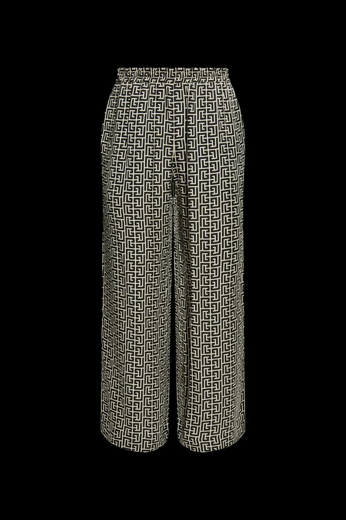 Balmain Balmain Monogrammed Flowing Trousers from Cettire