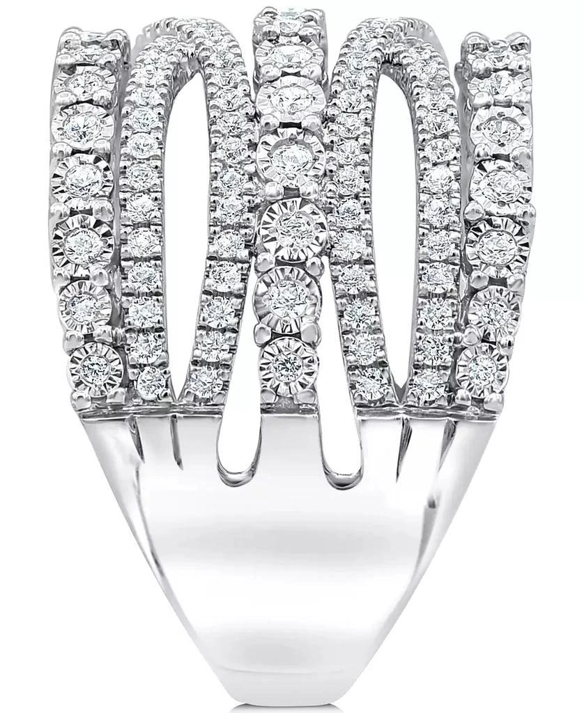 Macy
s Diamond Multi-Row Crossover Statement Ring (1 ct. t.w.) in Sterling Silver 3