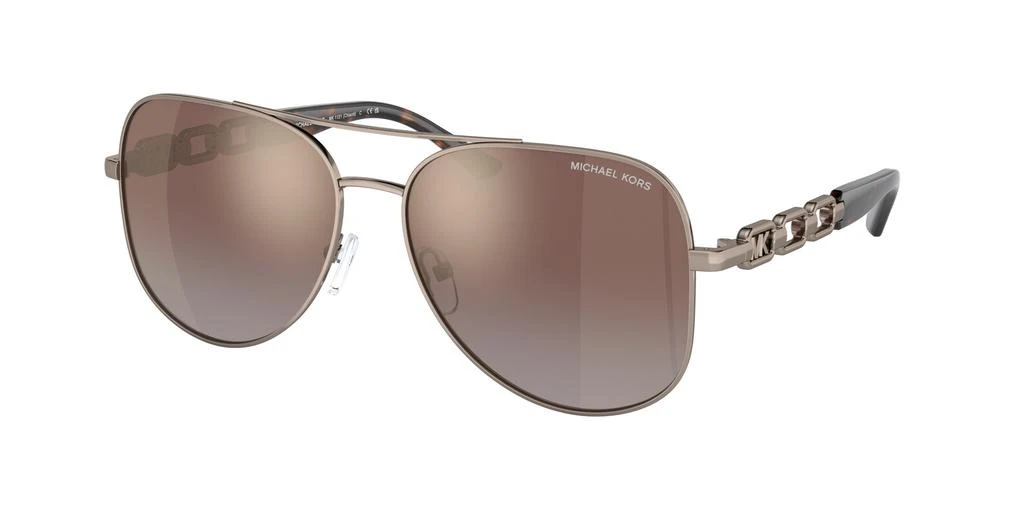 Michael Kors Chianti Caramel Silver Flash Pilot Ladies Sunglasses MK1121 12136K 58 1