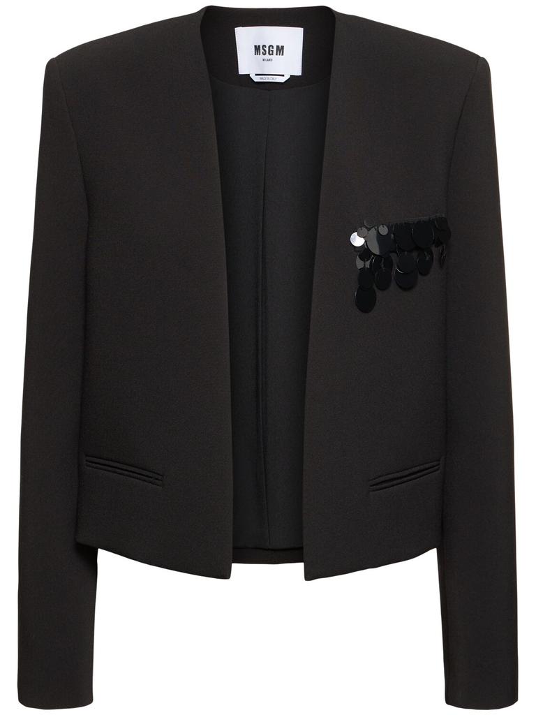 MSGM Double Crepe Cady Jacket W/sequins