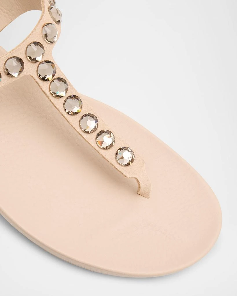 Pedro Garcia Crystal Embellished T-Strap Thong Sandals 5