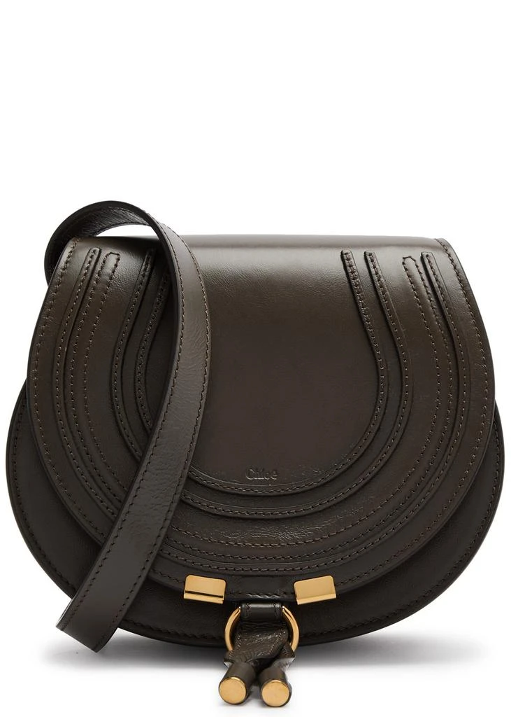 Chloé Marcie small glossed leather saddle bag 1