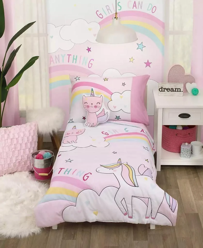 Macy's The Caticorn Girl Power 4 Piece Toddler Bedding Set 8