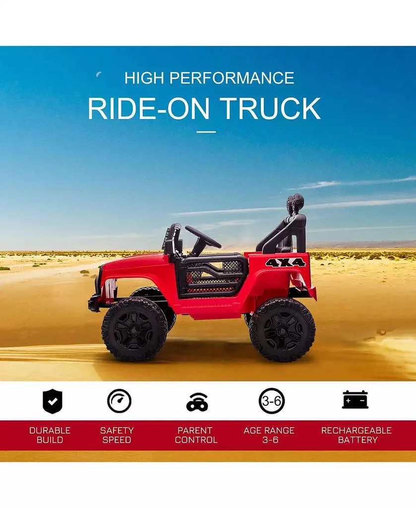 HONGGE 12V Kids Ride On Truck with Remote and Suspension 4