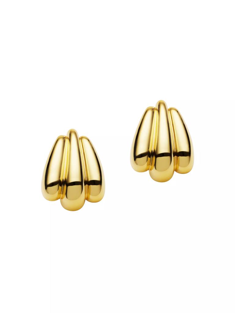 Amber Sceats Zagora Quinnie Fluted 24K-Gold-Plated Drop Earrings