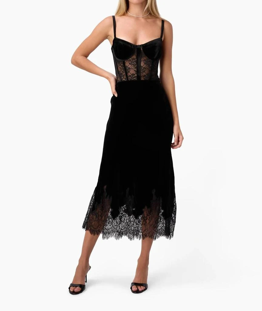 CAMI NYC Cami Nyc - Valentyna Velvet Corset Bodysuit