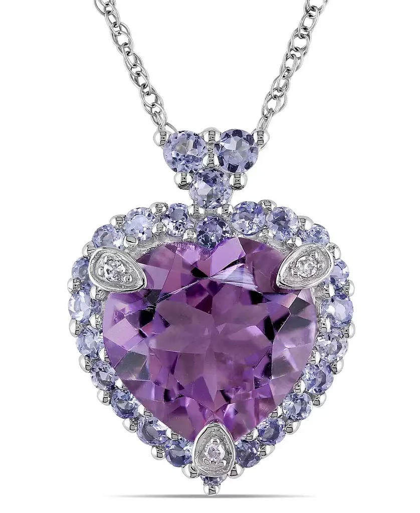 Macy
s Amethyst Tanzanite and Diamond Accent Heart Necklace 1