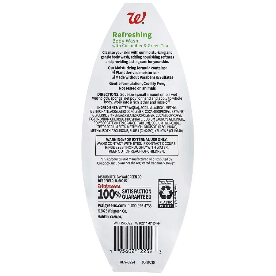 Walgreens Refreshing Body Wash With Cucumber & Green Tea 4