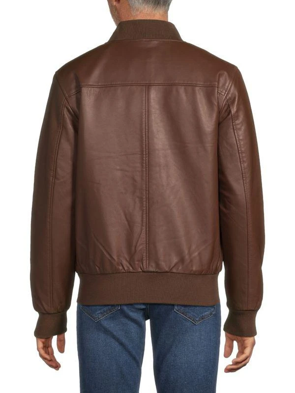 Slate & Stone Baseball Collar Leather Bomber Jacket 2
