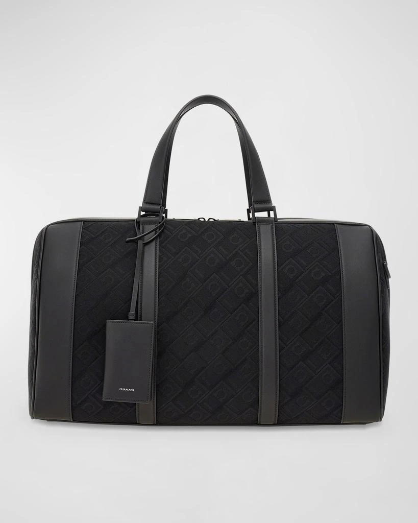 Salvatore Ferragamo Men's Jacquard and Leather Duffel Bag 1