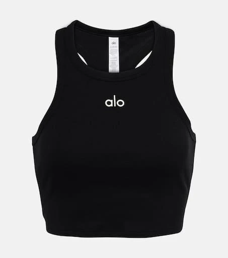 Alo Aspire cropped cotton-blend tank top 1