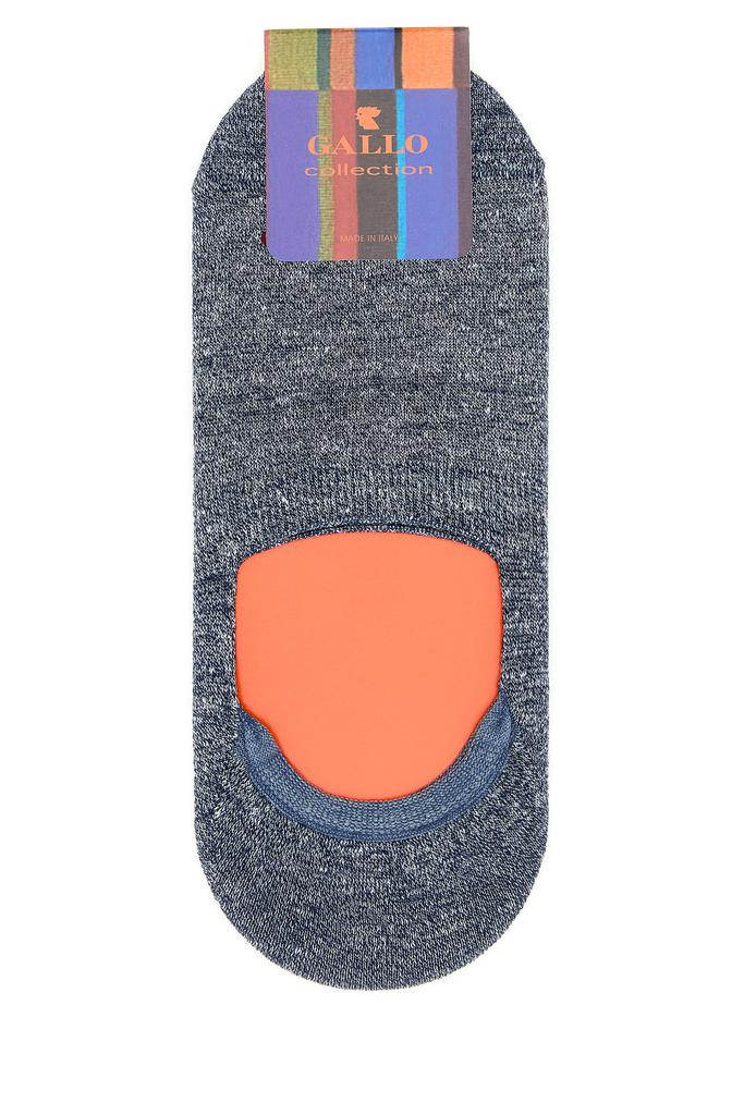 GALLO Melange blue stretch linen blend invisible socks