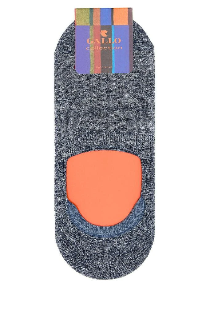 GALLO Melange blue stretch linen blend invisible socks 1
