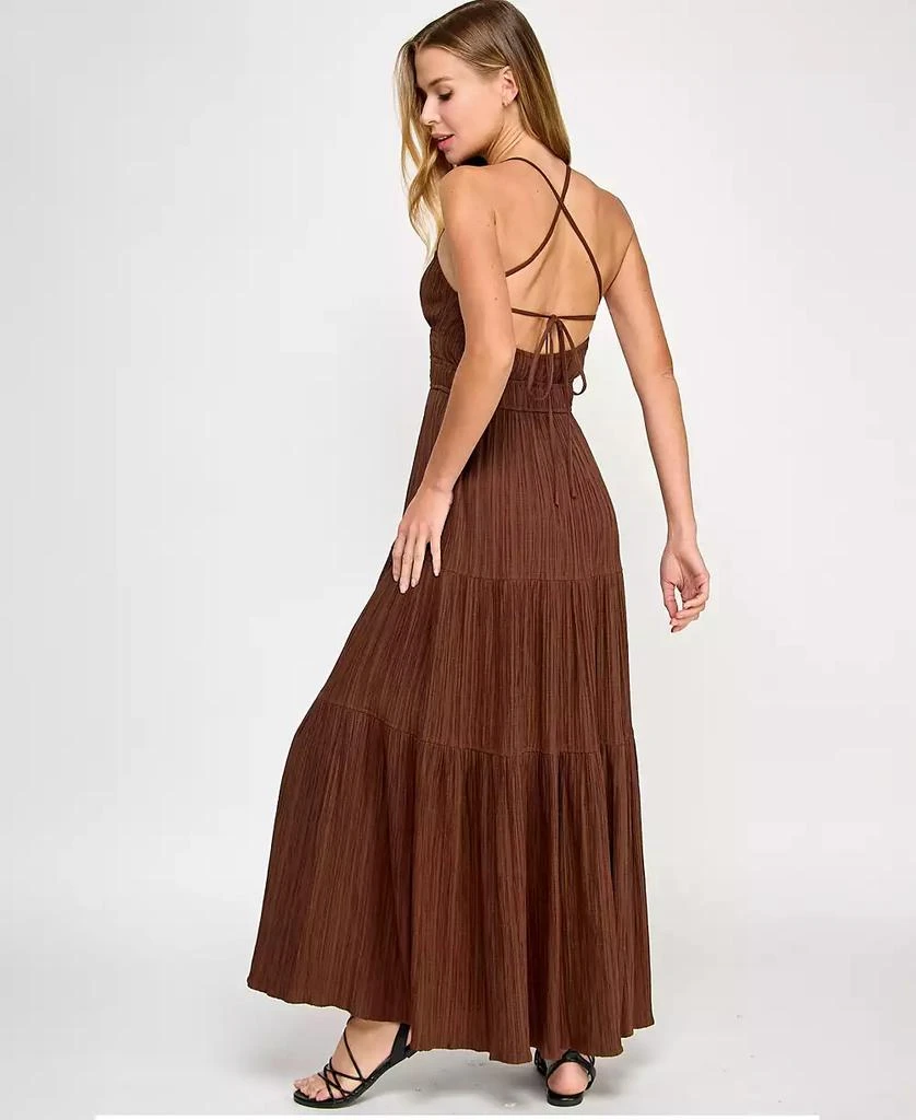 City Studios Juniors' Textured Keyhole Strappy Maxi Dress 2