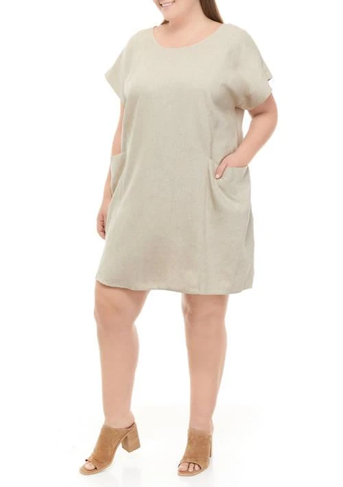 Sandra Darren Plus Size Denim Pocket Shift Dress 1