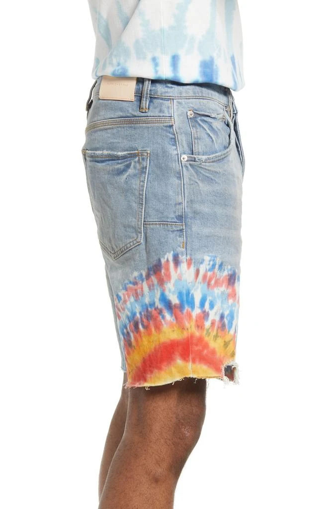 Purple Brand PURPLE Tie Dye Raw Hem Denim Shorts 3