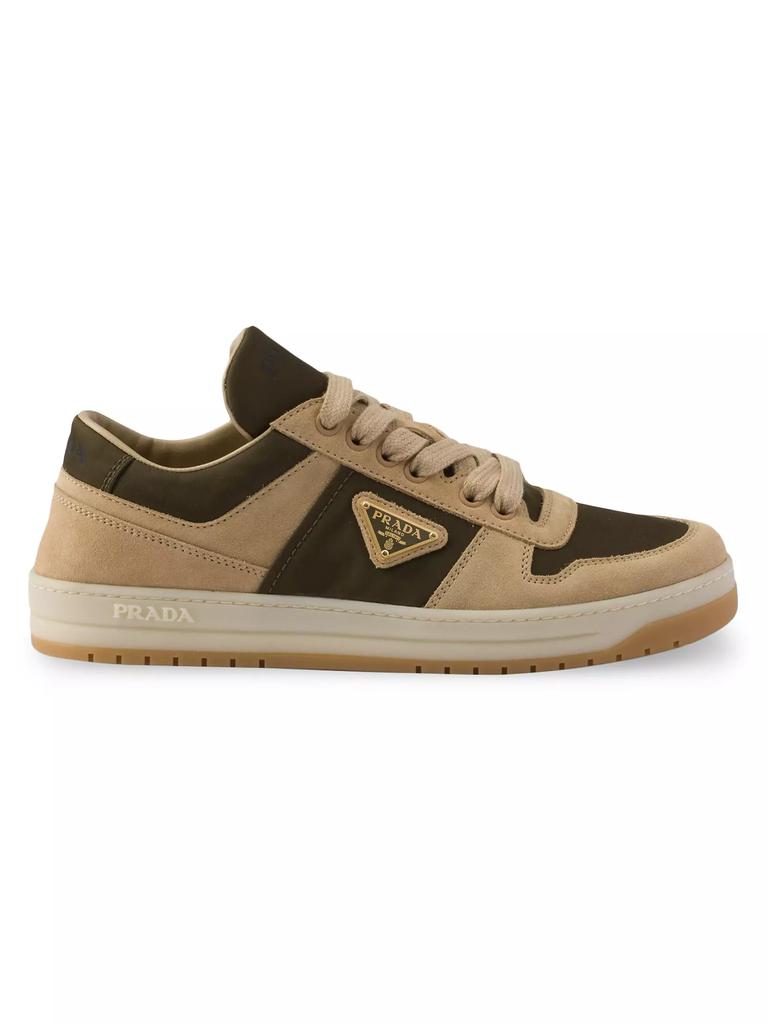 Prada Downtown Suede and Re-Nylon Sneakers