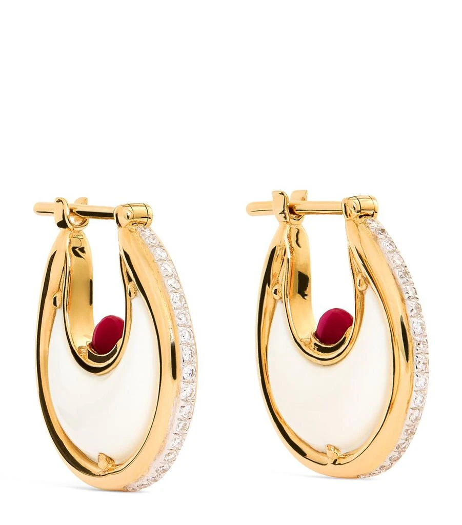 L'ATELIER NAWBAR Yellow Gold, Ruby and Diamond Lot N*91 Diana Earrings 1