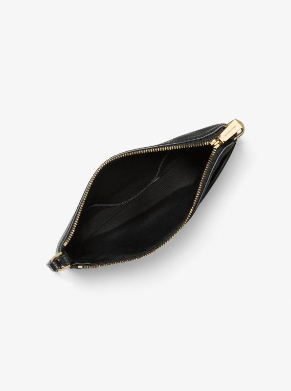 Michael Kors Jet Set Medium Leopard Print Calf Hair and Leather Wristlet