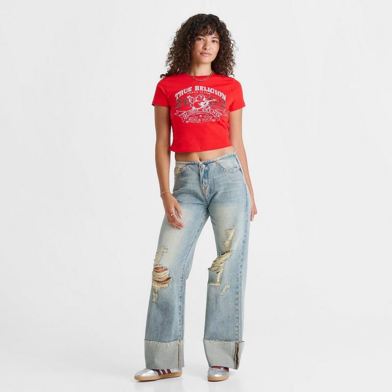 True Religion Women
s True Religion OG World Tour Buddha Crystal Baby T-Shirt