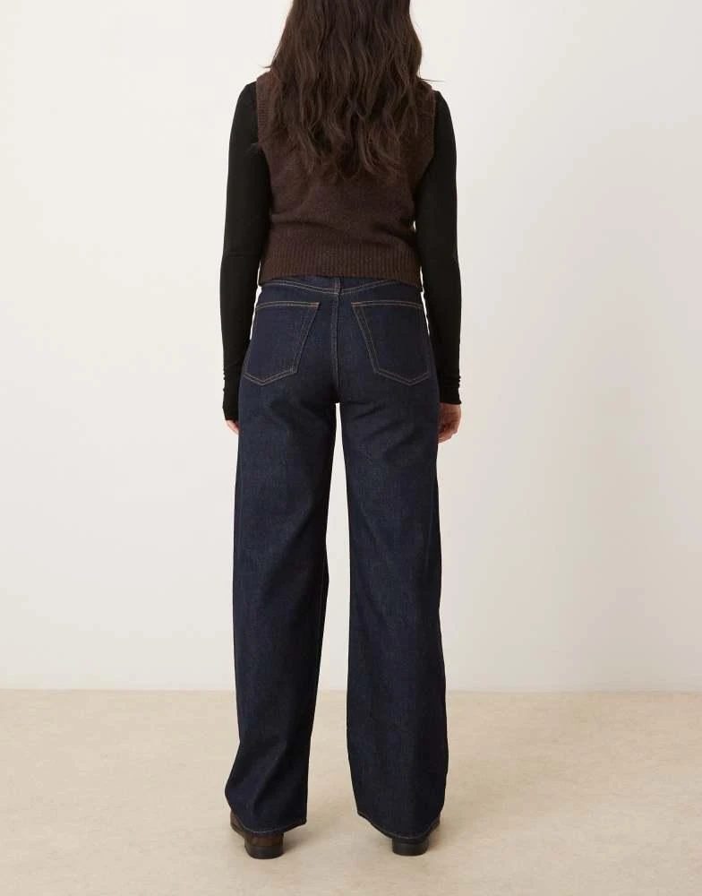 ARKET ARKET Coral high waist relaxed leg jean in darkwash indigo blue rinse 3