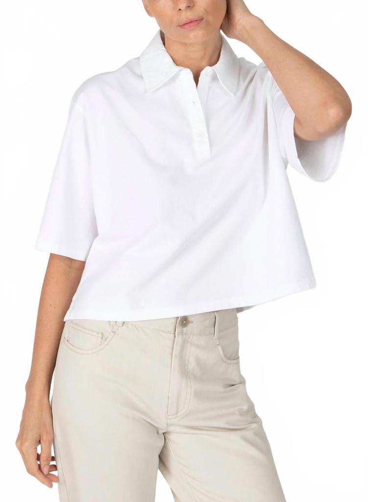 ATM Heavyweight Vintage Wash Polo Shirt In White