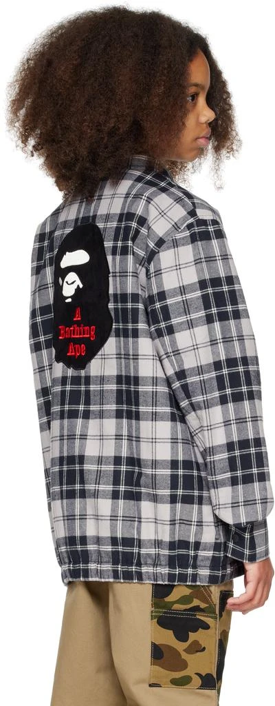 Bape Kids Gray Check Ape Head Patch Zip Jacket 3