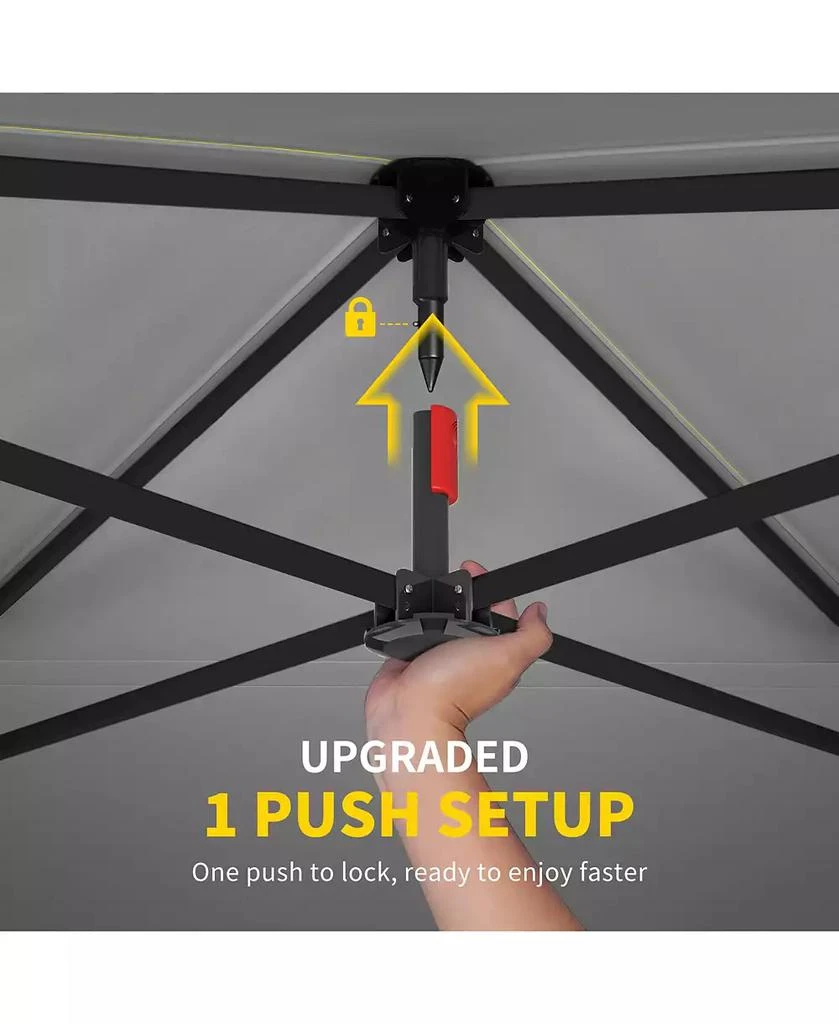 Outsunny 10 x 10 ft Pop Up Canopy Tent with One Push Setup, Dark 3