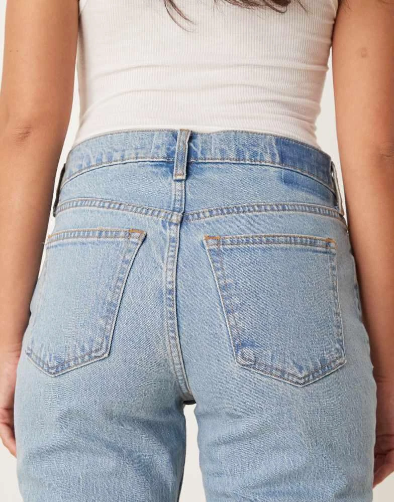 Abercrombie & Fitch Abercrombie & Fitch curve love mid rise 90's straight jeans in light wash 4